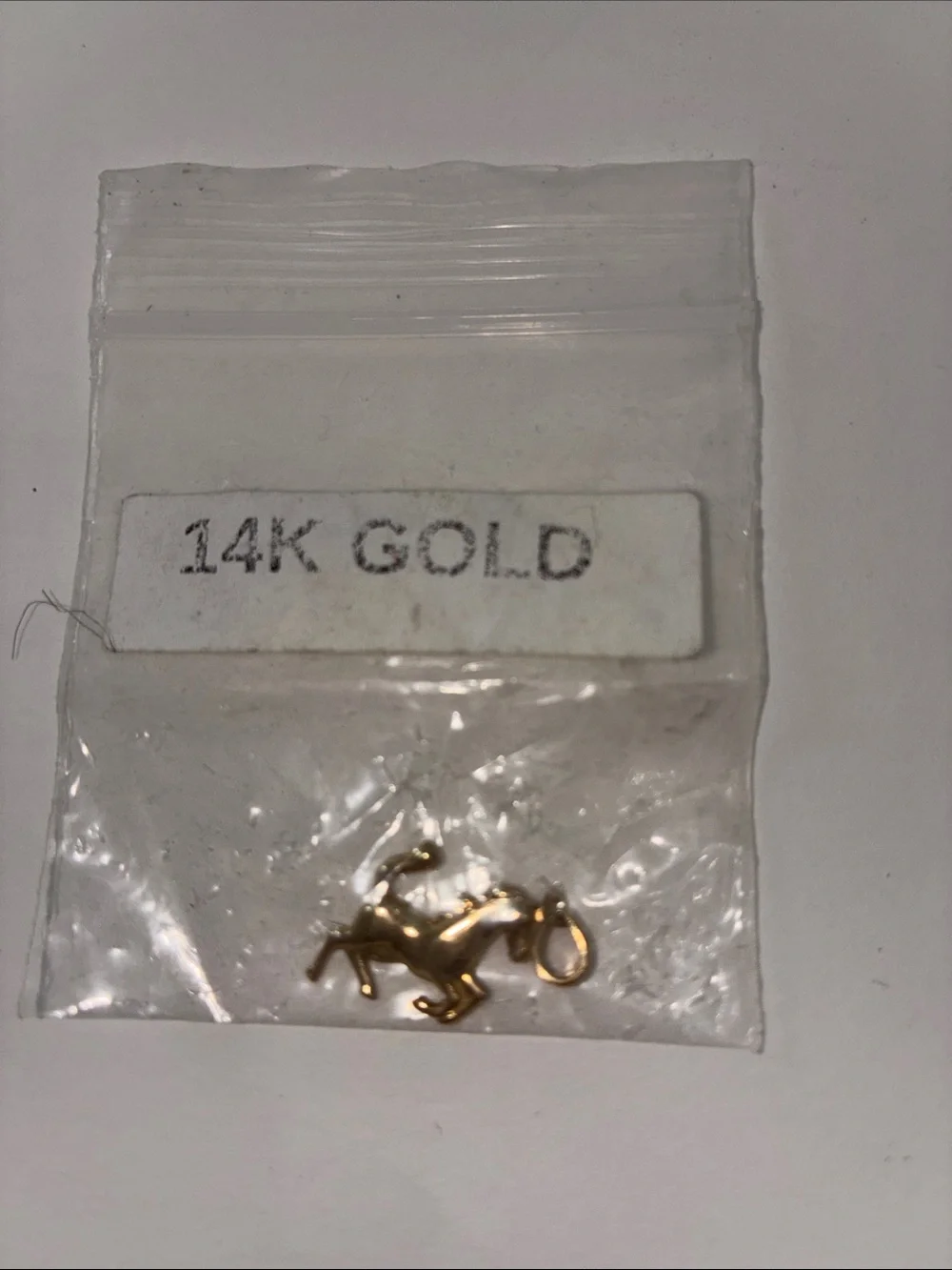 14K Solid yellow gold Tiny Horse charm for necklace or bracelet